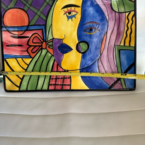 Colorful Abstract Face Art Plate - Picture 2 of 4
